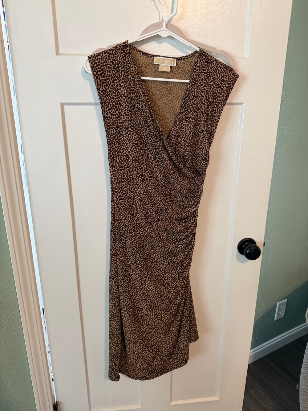 MICHAEL Michael Kors Brown Leopard-Print Midi Dress